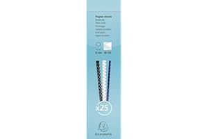 ‎EXACOMPTA Exacompta 76501E 25er Pack Bindekämme 16 mm dick 21 Ringe geeignet für A4-Dokumente für ca. 90–100 Blatt aus PVC schwarz Binderücken Kammbinder