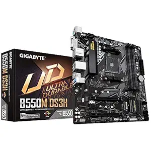 GIGABYTE B550M DS3H Ultra Durable Motherboard with Pure Digital VRM Solution, PCIe 4.0 x16 Slot, RGB Fusion 2.0, Q-Flash Plus