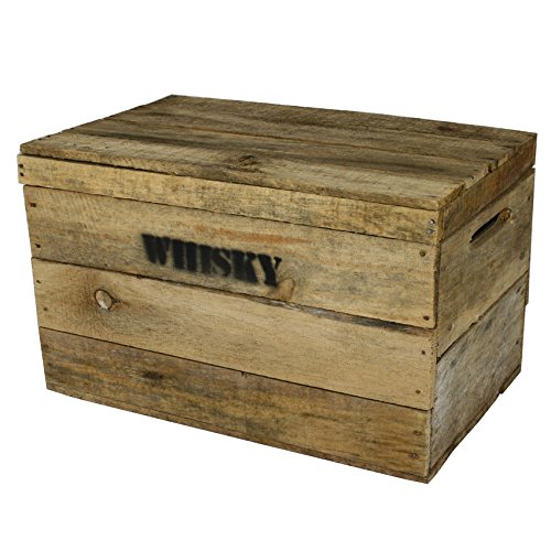 Whisky Holzkiste, mittel (31x50x30cm), Vintage, Weinkiste, Obstkiste mit Deckel und Aufdruck - 2
