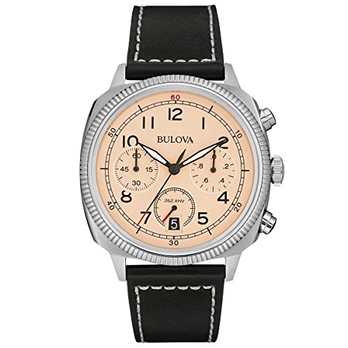 Bulova Herren-Armbanduhr Military Analog Quarz Leder 96B231
