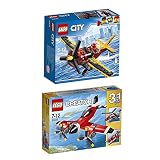 LEGO City Creator 2er Set 60144 31047 Rennflugzeug + Propeller-Flugzeug - Leg