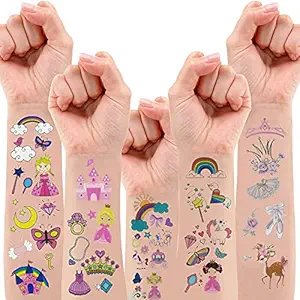 Party Propz Princess Theme Birthday Party Decorations Tattoos For Kids - 10Set For Girls - Princess Birthday Party Decoration / Princess Theme Decoration / Birthday Decoration Items for Girls