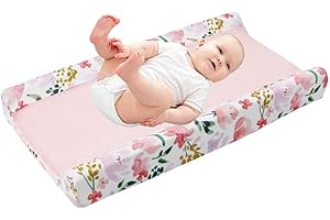 Uposao Baby Bezug für Wickelauflage,Superweich Atmungsaktiv Blumenmuster Wickelauflagenbezug Wickelbezug für Wickeltisch Baumwolle Polyester Baby Nursery Windel Wickelunterlage Abdeckung 32''X 16 ''