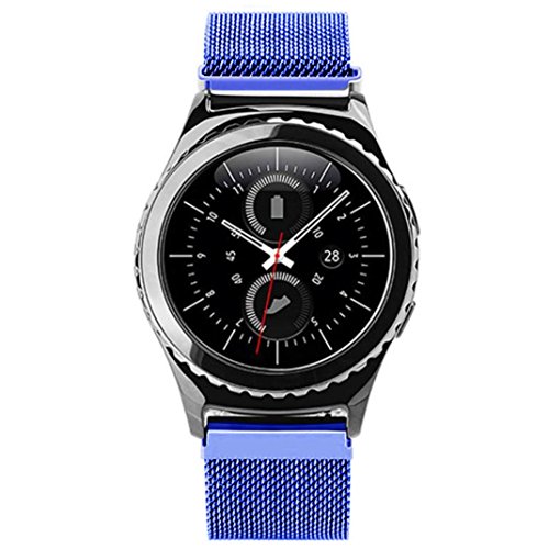 Transer Samsung Gear S2 Classic SM-R732 Ersatz Uhrenarmbnder Luxus Fashion Milanese Magnetschleife Edelstahl Uhrenarmband Langlebig Bgel Armband fr Uhren Lnge: 235MM Breite: 20MM Kaffee, Blau (Blau) Transer Samsung Gear S2 Classic SM-R732 Ersatz Uhrenarmbnder Luxus Fashion Milanese Magnetschleife Edelstahl Uhrenarmband Langlebig Bgel Armband fr Uhren Lnge: 235MM Breite: 20MM Kaffee, Blau (Blau)