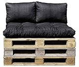 beo-garden Palettenkissen | Palettenauflage | Palettenpolster Komplett-Set (Sitz- und Rückenkissen) Wasserabweisend … (1er Pack, Anthrazit)