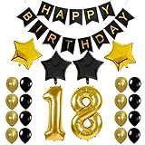♥ El paquete de súper globos incluye: 2 piezas 40 pulgadas Número 18 Globo de papel de helio inflable + 1 Banner de feliz cumpleaños + 16 piezas Balón de látex de 12 pulgadas + 4 piezas Globo de estrella de 18 pulgadas