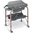 CAM C209-263 - Changing Table - Gray And Pink - Soft Changing Mat - 0-6 Months Old Baby, With Storage, Made In Italy, Changing Diaper Station For Infant And Nursery, Foldable, Portable With 4 Wheels