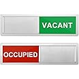 BUZIFU Vacant/Occupied Sliding Door Sign - Restroom, Toilet, Privacy, Do Not Disturb Sign for Bathroom, Home Office, Conference Room, 1 Pack