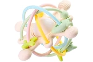 Colifree® - Mordedor bebé sonajero, blandito y de fácil agarre, juguete denticion a partir de 3 meses, silicona segura libre de BPA