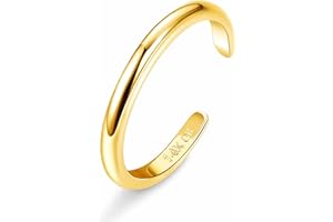 Roheafer 14K Gold gefüllte Zehenringe Verstellbarer Zehenring für Damen Dünne Zehenringe Offenes Band Sommer-Strand-Fuß-Schmuck