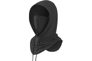 Irikdescia Cagoule rafraîchissante, protection solaire et UV, masque intégral respirant, pour hommes et femmes, cyclisme, moto, pêche (noir), Noir , L