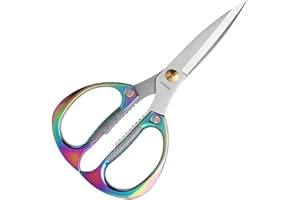 JASNI Multi-purpose Kitchen Shears Scissors, Heavy Duty Stainless Steel Scissors with Strong Straight Edge Snips Golden Handle