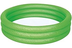 HEZVIC Green Inflatable Paddling Swimming Pool 3Ring 25cm High and 102cm Wide. Indoor and Outdoor Garden Pool. Suitable for Kids and Adults.