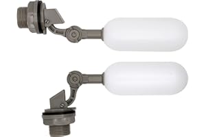 FARM & RANCH Valvola a galleggiante da 2 pezzi per montaggio su serbatoio, acquario per pesci, scodella per l'acqua di pollo per bovini, abbeveratoio per cavalli con braccio regolabile (3/4")