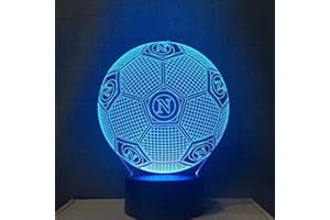 HSTD 3D Led Night Light Colors Cambiare Italia Ssc Napoli Home Decoration Lampada da tavolo in Acrilico, Bianco, Usb Touch Light Bambini regalo padre