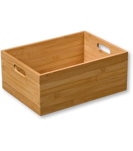 Organiseur En Bambou Five - Empilable Et Modulable - Dimensions 17,5 X 15,5 X 12,5 Cm - Idéal Pour Bureau, Cuisine Ou Salle De Bain