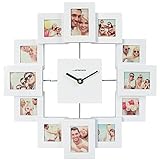 Jago Wanduhr mit 12 Bilderrahmen in 3 verschiedenen Farben mit 3D-Effekt - 3