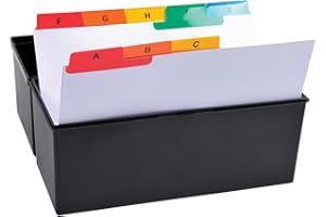 Exacompta - Rif 13998E - Scheda indice - 160 x 210 mm di dimensione, 160 gsm carta bianca, linguette laminate multicolore, 25 etichette alfabetiche, adatto per documenti A5