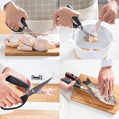 Mehrzweckschere Küchenschere Haushaltsschere Aus hochwertigem Professionelle Edelstahl Rostfreier Stahl-Klinge,Verwendung Mühelos - 5