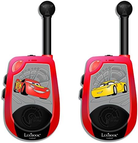 Lexibook Disney Pixar Cars 3 Lightning McQueen Walkie-talkies 2 km, Morse Light function, 2 channels, Belt clip for transport, Battery, Red/Black, TW25DC_30