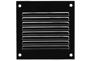ABOUT VENT 100x100mm Rejilla de Ventilación de Acero Negro con Mosquitera - Rejillas de Ventilación Metálicas