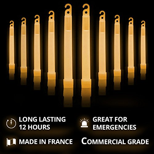 Cyalume SnapLight Orange KnickLichter Glow Sticks – 15cm 6 Inch Industrial Grade Leuchtstab, Ultra helle Light Sticks mit Leuchtdauer 12 Stunden (10-er Pack) - 2
