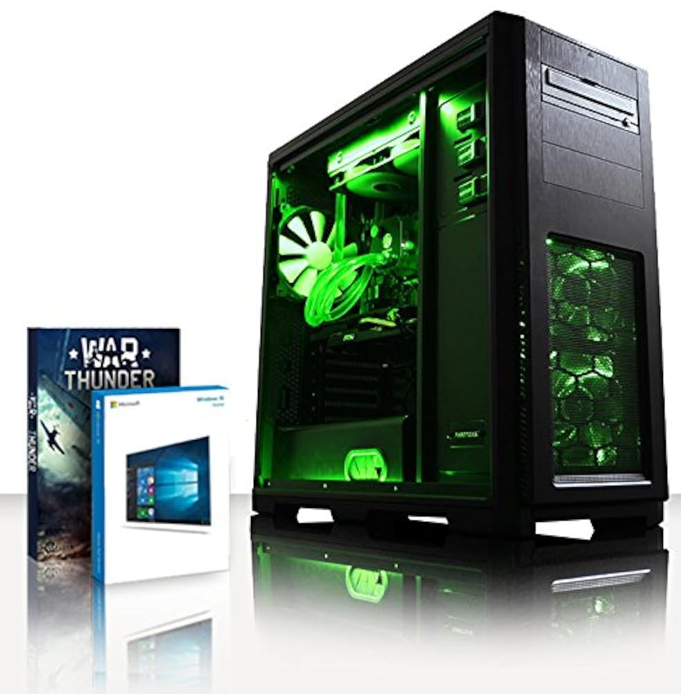 VIBOX Warrior 4.257 Gaming PC Computer mit War Thunder Spiel Bundle, Windows 10 OS (4, 1GHz AMD FX 6-Core Prozessor, Radeon RX 560 Grafikkarte, 8Go DDR3 1600MHz RAM, 3TB HDD)