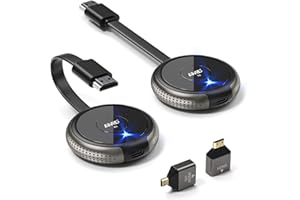 AIMIBO Wireless HDMI Transmitter and Receiver 4K, 5G HDMI Wireless Sender and Receiver Streaming Video/Audio/File for Phone, Laptop, Camera, Cable Box, Netfix, PC to TV, Monitor, Projector, 165FT