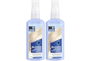 ‎SCHWARZKOPF BLONDE Schwarzkopf Blonde Aufheller S1 Stufe 3 (2x 125 ml), Aufhellspray zum Haare aufhellen um bis zu 2 Stufen für eine strahlende, sonnengeküsste blonde Haarfarbe, Formel mit Argan-Öl