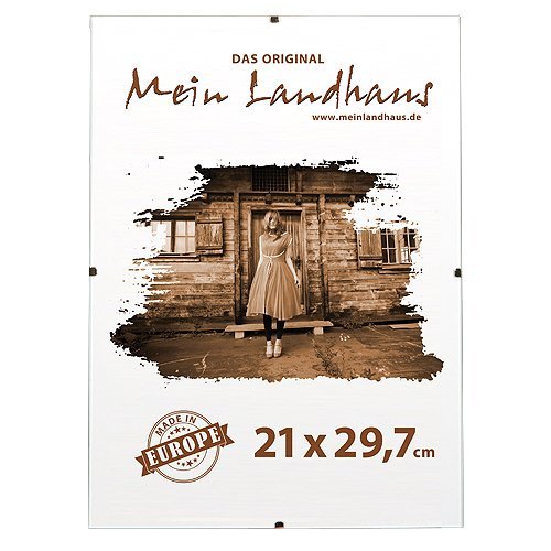 Bilderrahmen rahmenlos | Din A 4 Rahmen für Urkunden und Bilder | Glasrahmen 21cm x 29