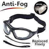 ✅ 4. [LENTE SUPER CLARO]: ≥90% de luz se transmite fácilmente a través de nuestros gafas ciclismo antivaho para hombres acido antivaho ultravioleta policarbonato gafas de laboratorio quimica de obra deporte de particulas luz
