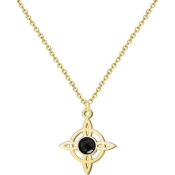 Collana Nodo Delle Streghe In Acciaio Inox – Simbolo Celtico Con Pietra Turchese, Gioiello Wiccan Pagano Per Donne E Uomini - 4