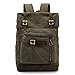 Produktbild DoubleMay Unisex Damen Herren Vintage Retro Canvas Echt Leder Rucksack Reisetasche Daypacks Schultasche Backpack 14 Zoll Laptoprucksack für Uni Outdoor Sports Freizeit 31 x 16 x 45cm (Armee Grün)
