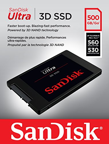SanDisk Ultra - SSD 3D de 500 GB con hasta 560 MB s de Velocidad de Lectura  hasta 530 MB s de Velocidad de Escritura