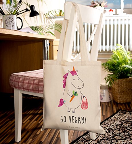 Mr. & Mrs. Panda Tragetasche Einhorn Vegan – 100% handmade in Norddeutschland – vegan, Gesund leben, Vegetariar, Rohkost, Gesund essen, Veganismus, Veganer Tragetasche, Tasche, Beutel, Jutetasche, Bag, Jutebeutel, Einkaufstasche, Motiv, Spruch, bedruckt, Druck vegan, Gesund leben, Vegetariar, Rohkost, Gesund essen, Veganismus, Veganer - 6
