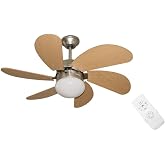Blackwell Fine Jamaican Rum Operated 6 Mdf Ceiling Fan with Wing Lamp Wood
