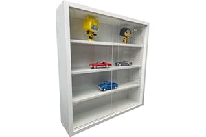 Decographics | Vitrine de Collection pour Figurines de décoration | Collections, étagère présentotrice, comptoir de parfums, Voitures, émaux (Blanc)