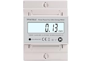 TAXNELE Contatore di energia trifase a Quattro Fili Contatore Multifunzionale Bidirezionale Importazione ed esportazione Misura Wattmetro Contatore di energia KWH Tensione Corrente 100A CA Solare PV