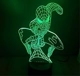 SmartEra® 3D optische T?uschung Spider Man Nacht 7 Farbwechsel USB Touch Taste Spider Man LED Licht Lampe Tischleuchte - 2