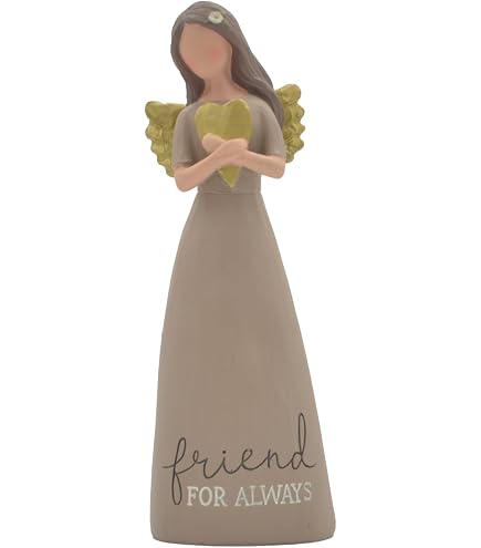 Piuma & Grazia Statuetta Angelo Con Iscrizione – Amicizia E Memoria, Resina, Multicolore