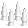 Vercapm Upgraded Replacement Tips for Apple Pencil 2nd Generation/1st Gen/USB-C & Apple Pencil Pro - Metal Apple Pencil Tips for Precise Control - Pen Nibs Accessories for Apple iPad Pro Pencil (4 Pac