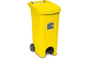 STEFANPLAST BIDONE ECO SYSTEM 80 LT CON PEDA GIALLO