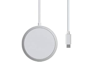 CELLHELMET Apple Chargeur MagSafe - 2024 Nouveau 15W USB‑C【Apple MFi Certifié】 Chargeur Induction iPhone, iPhone Rapide Chargeur Magnétique Sans Fil avec iPhone 15/15 Pro/15 Pro Max/14/13/12/11/X/XS/XR,Blanc（1M）