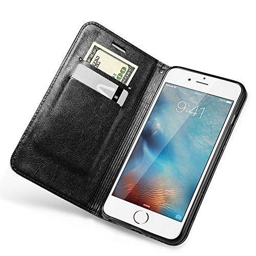 iPhone SE Hülle, iPhone 5 / 5s Schutzhülle Leder Hülle, Alfort 2 in 1 Flip Fashion Design Dual Use Falten Premium PU Leder Tasche Case Cover Flip Mappen Kasten Abdeckung für Apple iPhone SE / 5 / 5s 4″ Smartphone Funktion Standfunktion Unterstützte Telefone und Handy am seil Automatisches Schließen ( Schwarz ) + Alfort Schwarz Stylus Pen - 4