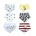 Discoball 6 PCS Lovely Infant Baby and Toddler Bandana Drool Bibs 100% Absorbent Cotton Front Saliva Towel Dribble Bibs