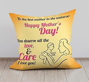 DreamVio Soft Fabric Cushion, Pillow for World's Best Mom,Pyari Mumma,Mummy,Gifts for Mom,Grandma on Birthday's & Mother's Day Color : Orange Size : 12 x 12 Inch Design 28
