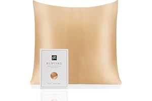 RUIPTSKE Jedwabna poszewka na poduszkę 100% jedwabiu 22 mamy, certyfikat Oeko-Tex® Zalety włosów i skóry, Anti Acarian (40 x 40 cm, szampański)