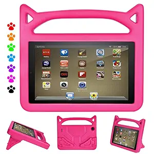 Ubearkk All F i r e 7 2017 Tablet Case,Ubearkk Kids Shock Proof Protective Cover Case for A m a z o n F i r e 7 Tablet (Compatible with 5th Generation 2015 / 7th Generation 2017) (Pink)