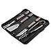 Produktbild INTEY Grillbesteck Set aus Edelstahl mit Holzgriffen, 4-teilig Barbecue Grillset inkl. Tragetasche