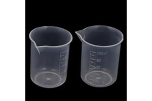YOUBEAUTIFY 6Pcs 100ml Plastic Liquid Measuring Cup Small Transparent Medicine Lab Graduated Beakers Clear Measuring Jugs Set Medium Household Kitchen Baking Cooking Measure Tool Home